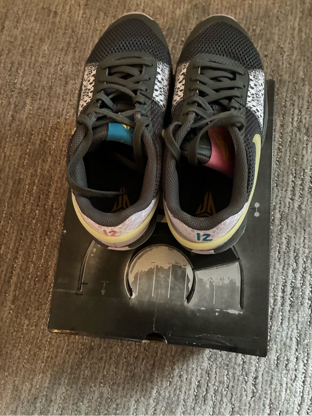 Nike Kids Sneakers in Black, White, Yellow, Blue and Pink